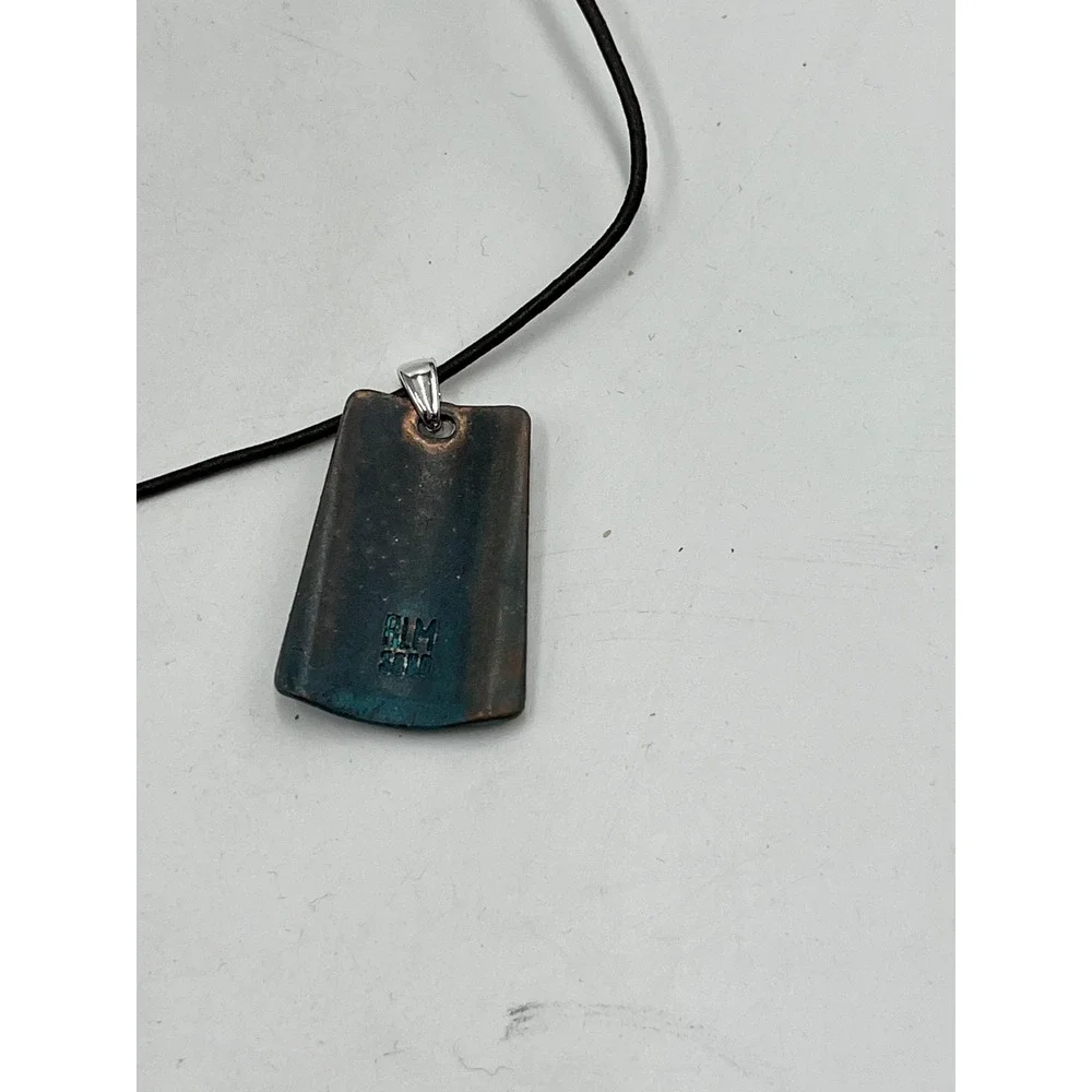 Robert Lee Morris Silver & leather charm chain Two Tone Necklace - Picture 6 of 11